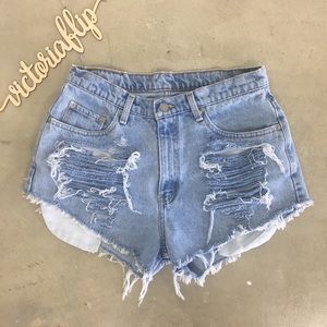 RALPH LAUREN Polo Cheeky Cutoffs Distressed Denim